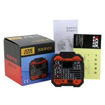胜利仪器（VICTOR）插座测试仪插头电源检测器验电器漏电多功能电源极性测电器 VC469D 标配现货