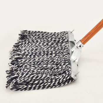 兰诗（LAUTEE）DM- 984 木杆铁头排拖 物业学校老式拖把棉线尘推 40厘米排拖