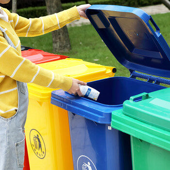 纽仕达/120L带轮垃圾桶商用户外环卫带盖大号方形翻盖公用大容量绿色大垃圾桶【可免费印制LOGO】