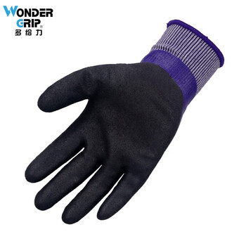 多给力（WonderGrip）WG-518W防油防滑耐磨丁腈浸胶劳保手套机械加工 定做 L码 1双