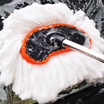 金诗洛 K400 软毛长柄牛奶丝头拖把  洗车用刷车清洁工具加长伸缩除尘掸 单个刷头（不带杆）