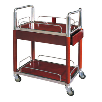 南 C-83 火锅配送车 镜钢 两层火锅配送车运送车 餐车推车酒水车移动饮料车