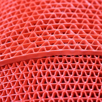 飞尔（FLYER）红色防滑垫 S型镂空防水地垫 网格隔水垫 PVC塑胶塑料防滑垫【中厚4.5mm宽0.9米*1米】