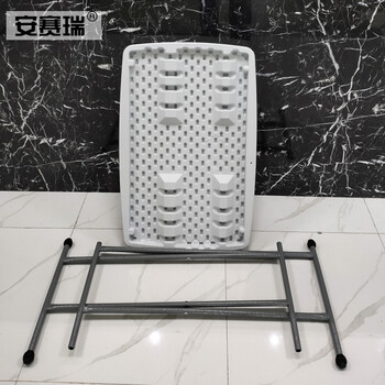 安赛瑞 折叠升降桌 户外便携式餐桌 简易桌 白色 700096