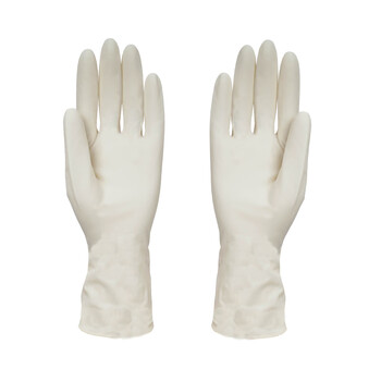 大杨512一次性乳胶手套12寸 100双 7.5号大码 有粉加厚橡胶防护检查隔离卫生手套