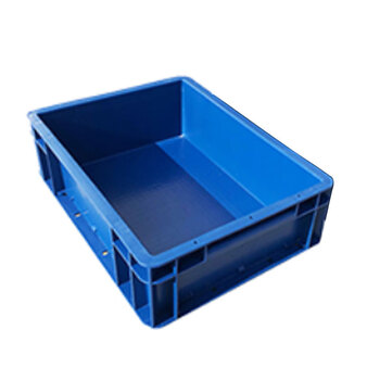 冰禹 BY-401 EU物流周转箱 加厚汽配塑料零件箱 600*400*330有盖蓝色