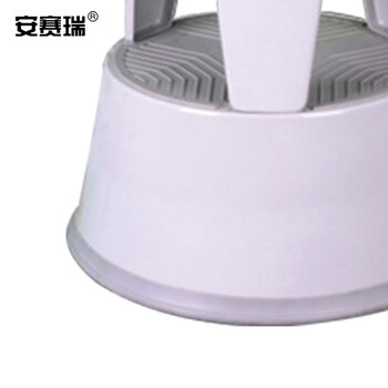 安赛瑞 钢制脚踏梯凳 理货凳超市取货凳登高凳 图书馆洗车移动梯凳 多功能仓库可移动脚踏圆凳 浅灰色 25231