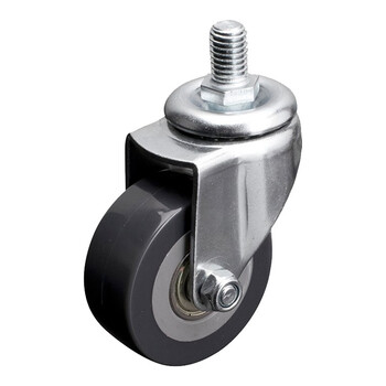 安赛瑞 丝杆万向脚轮 2英寸耐磨PU低噪音转椅滑滚丝口万向轮 承重40kg易得力定制 16199