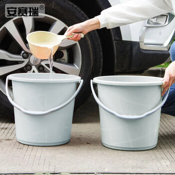 安赛瑞 塑料水桶 带提手清洁桶 16L多功能清洁塑料提桶 大容量拖把桶 蓝色27311