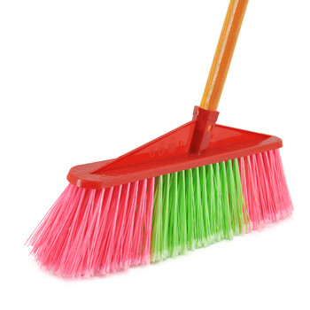兰诗（LAUTEE）618-Y 环卫物业扫把笤帚 斜杆宽头硬毛木柄扫把-10个装
