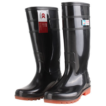 成楷科技 CKF-X008 高筒雨鞋男 防滑耐油耐酸碱工作劳保防水鞋 防汛雨靴 黑色39码