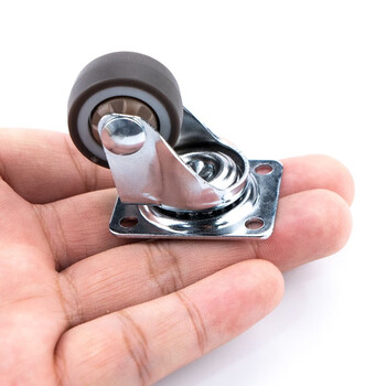 海斯迪克 HKCL-395 轻音家具轮 橡胶平底脚轮 花架轮电器轮 旋转小轮子 1寸平底刹车