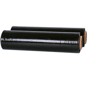 上柯 缠绕膜宽50cm*长250m膜净重2kg/卷 单卷 PE手工打包膜黑色拉伸膜A1004