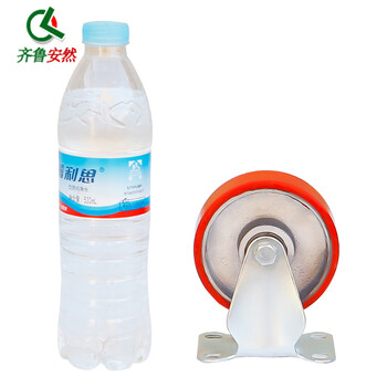 齐鲁安然 脚轮 工业耐磨聚氨酯万向轮 设备小车滑轮轮子 轱辘滚轮【4寸轻型 定向轮 1个 承重约130KG】