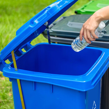 兰诗（LAUTEE）LJT2213 蓝色分类脚踏240L垃圾桶 大号垃圾桶