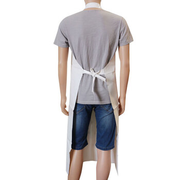 者也 TPU防水防油围裙 耐酸碱围裙防油污PU围腰袖套屠宰工劳保围裙 20丝白色围裙可定制