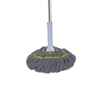 亿丽佳 金属烤漆必卡锁旋转拧水拖地免手洗超细纤维线头挤水拖布老式墩布 8件/组