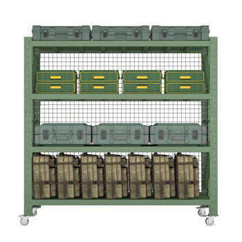 知旦移动仓储货架ZD8129物资架展示架带网带轮2000*600*2000mm承重300KG军绿色