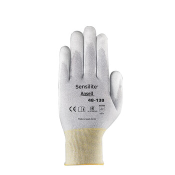 ANSELL 48-130劳保手套舒适型防护手套尼龙PU涂层手套机械工作耐用手套2付 9号 定做