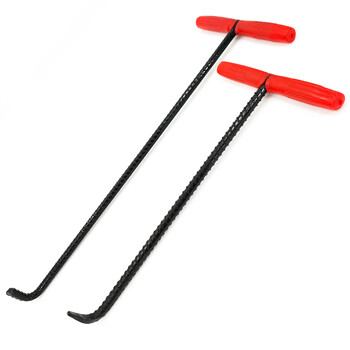 海斯迪克 HK-623 井盖拉勾 开下水道物业T型钢筋钩子拉杆 卷帘门拉钩挂钩拉货钩 加粗尖口65cm-带胶套