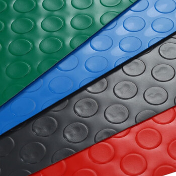 兰诗（LAUTEE）HH1317 工厂车间仓库酒店 PVC防滑地垫 铜钱纹红-0.8米宽*15米长