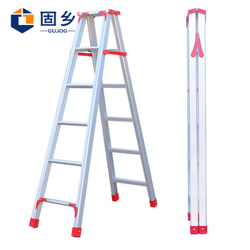 固乡 人字梯 2米铝合金梯子 仓库折叠加厚多功能室内工程铝梯 小楼梯