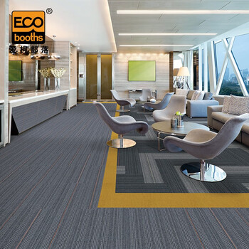 爱柯部落 方块毯办公室拼接地毯 会议客厅满铺防滑地垫装隔音地毯25cm×100cm（4片）银色条纹110100