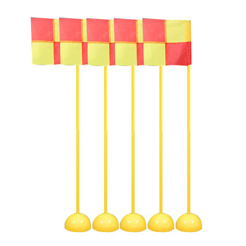 海斯迪克 HK-773 警戒标志杆 训练杆 蛇形跑标志杆 绕杆桩 角旗停车倒车桩 5套1米5 橡胶底座1.1kg+红白杆