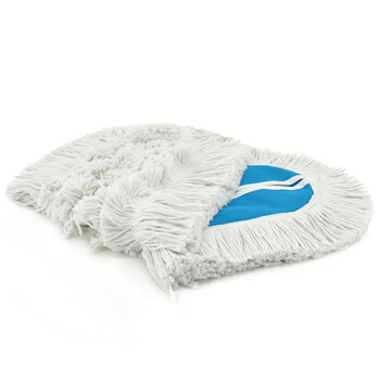 益美得 加厚棉线拖布大号尘推拖把替换布配件 蓝色80cm拖布