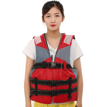 者也 加厚面料反光条漂流救生衣带救生哨子 游泳衣海钓划船冲浪漂流防护救援马甲钓鱼服可调节 橙色