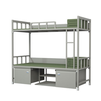 京顿双人床双层床宿舍双人上下铺铁架床含床下柜含蚊帐架 双人床200*90*180cm