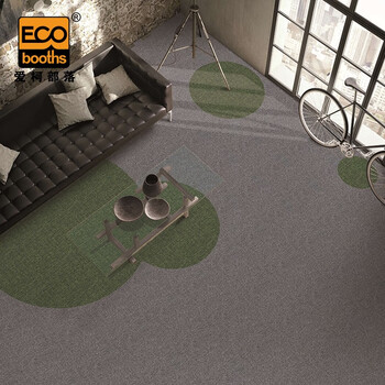 爱柯部落 方块毯办公室拼接地毯 会议客厅满铺防滑地垫装隔音地毯50cm×50cm（4片）蓝灰色110110