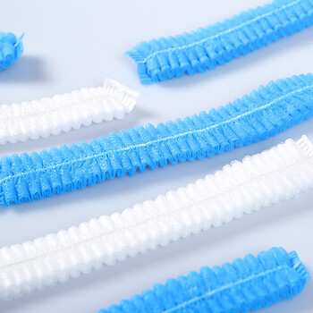 者也（京仓闪送）一次性无纺布帽 100只 白色 条形帽防尘防落发网帽 270g/包