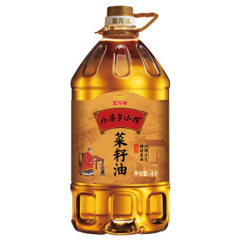 金龙鱼 食用油 非转基因 压榨外婆乡 小榨 菜籽油 4L