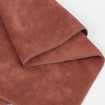 兰诗（LAUTEE）PA1043 咖啡色微纤双面方巾毛巾 30*30