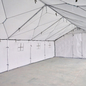者也（ZYE）户外大型工地施工帐篷保暖防雨雪 工程救灾帐篷 三层加厚帆布 救灾棉帐篷 绿色 L2+型 5m*4m