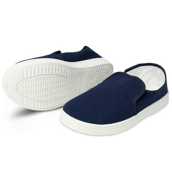 者也（ZYE）加厚PVC底防静电鞋防尘中巾帆布鞋 藏青PVC底 45码 