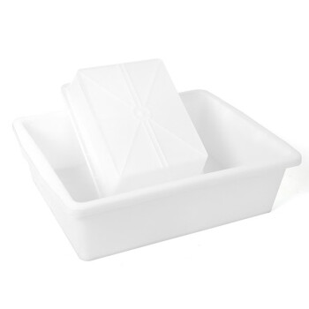 京云灿白色塑料盒子长方形冰盘加厚麻辣烫厨房幼儿园食品零食保鲜收纳盒长49宽37高14.5