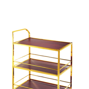 南 C-34 三层服务车 镜金 餐车清洁车服务车手推车 酒店移动餐车