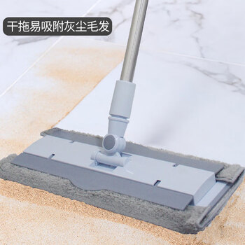 亿丽佳 夹布平板拖把免手洗墩布排拖旋转瓷砖实木地板尘推纤维拖布平拖（板长360赠原装配布两块） 5件/组