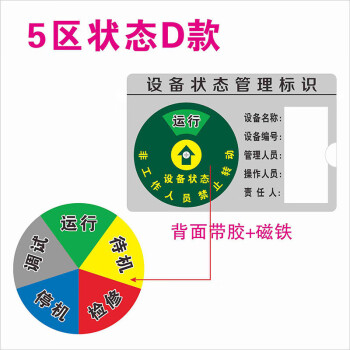 飞尔（FLYER）标签标牌 状态指示标牌 亚克力设备管理挂牌【5区D款 22x15cm】2个起批