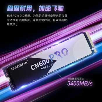 七彩虹(Colorful) 1TB SSD固态硬盘 M.2接口(NVMe协议) CN600 PRO系列PCIe 3.0 x4 TLC颗粒