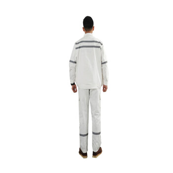聚远 JUYUAN 1001 劳保电焊工作服套装 反光衣 全棉 纯棉白色 工服 工程服 作业服 白色 170