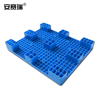 安赛瑞 九脚平板托盘 80×60×14cm 仓库货架防潮托盘 叉车塑料托盘卡板栈板 塑料栈板 承重约600kg 28410