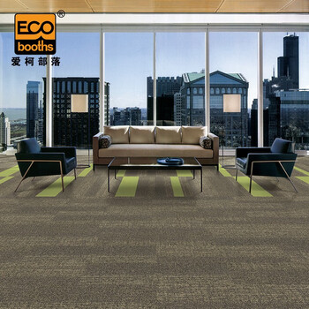 爱柯部落 办公室方块拼接地毯 会议客厅满铺防滑地垫4片装隔音地毯酒店写字楼定制25cm×100cm棕色110095