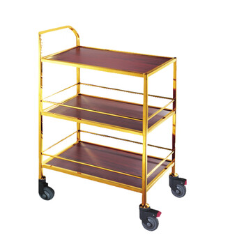 南 C-34 三层服务车 镜金 餐车清洁车服务车手推车 酒店移动餐车