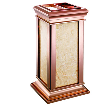 南 GPX-8A 金盖座地南方烟灰桶 镜金 金花米黄石 大厅大堂电梯口立式烟灰桶垃圾筒 创意烟灰桶