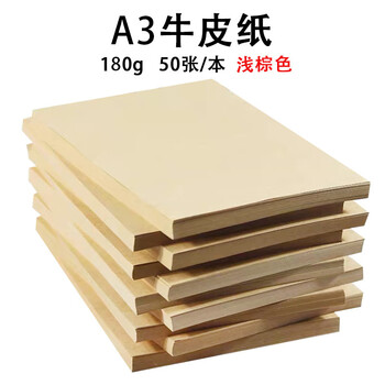 飞尔（FLYER）牛皮纸硬卡纸 画画专用手工牛皮纸封面纸【180克 A3 50张】100张起批