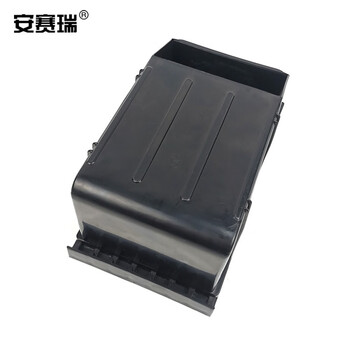 安赛瑞 零件盒 可堆挂背收纳盒 斜口组立式物料盒 电子元件塑料箱 165×95×70mm 黑色 16341