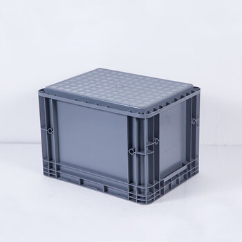 知旦 物流箱 外径:400*300*280mm储物箱分类盒零件盒库房分类塑料筐仓库工业胶筐 ZWL-400280 灰色无盖